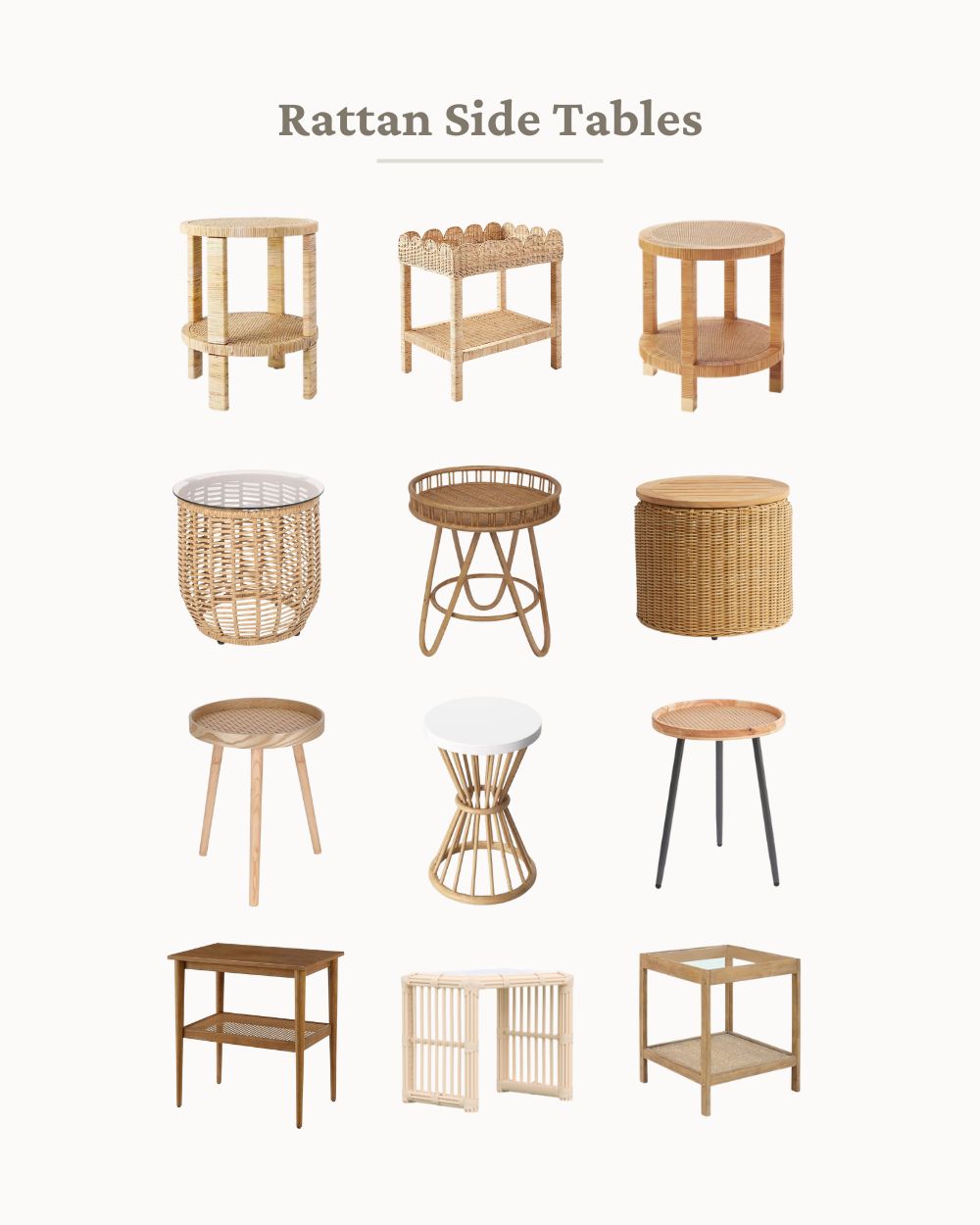 17 Best Rattan Side Table Options For a Boho Home VIV & TIM